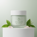 Dew & Bloom Organic Radiance Face Cream in frosted glass jar